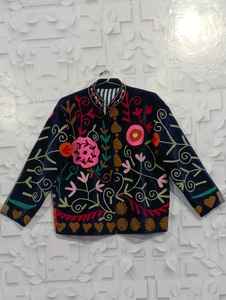 Atractiva Chaqueta Larga Suzani Bordada a Mano para Mujer, Estilo Bohemio, Gitano, Crewel, para Primavera, Festivales, Regalo Especial - Product Image 2
