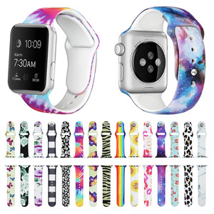 Intelligente Cinturino In Gomma Fiore di Stampa In Silicone <span class=keywords><strong>Watch</strong></span> Band Strap per <span class=keywords><strong>Apple</strong></span> Orologio <span class=keywords><strong>6</strong></span> SE - Product Image 2