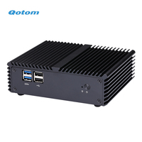 Mini PC Industrial Sin Ventilador Qotom Q30400S, Carcasa de Aluminio, Intel Haswell Broadwell, Doble LAN, 2 HD, 6 USB, 12V DC, Computadora de Escritorio