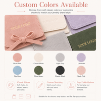 Pochette en microfibre suédée personnalisée avec bouton-pression et gaufrage pour l'emballage de bijoux et le rangement de cadeaux (vente en gros)