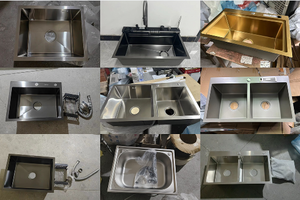 Nhà Cung cấp nhà máy handmade thép không gỉ bát đôi bồn rử<span class=keywords><strong>a</strong></span> nhà bếp hiện đại thương mại undermount SUS304 75x45cm Bồn Rử<span class=keywords><strong>a</strong></span> Nhà Bếp - Product Image 4