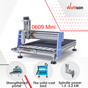 Wattsan 0609 Mini 1.5KW 2.2kw gỗ <span class=keywords><strong>CNC</strong></span> <span class=keywords><strong>Router</strong></span> máy mini <span class=keywords><strong>CNC</strong></span> Máy phay với công cụ Changer - Product Image 1