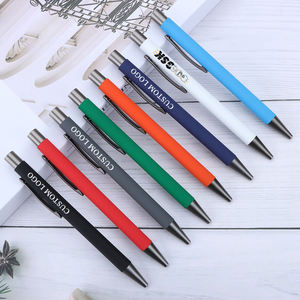 Benutzer definiertes Logo Soft Touch Metall Gel Pen Schwarz Blau Tinte 0,5mm Klicken Sie auf Gel Ink Pen Metalls chale für Business Promotion - Product Image 2