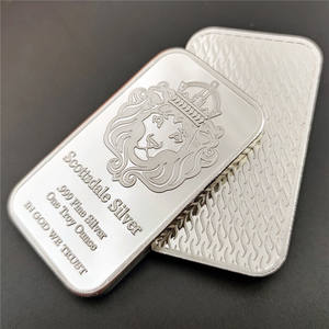 Lingotto Souvenir in Lega di Zinco Placcato Argento da Un'Oncia Scottsdale Lion Bars - Product Image 6