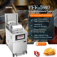 Friteuse à pression à 8 têtes de style Henny Penny, performance à haut rendement, Kfc, acier inoxydable multicouche, friteuse continue