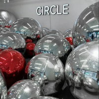 Grandes boules métalliques gonflables géantes boule miroir colorée disco ballon miroir gonflable laser brillant pour décoration rouge noir
