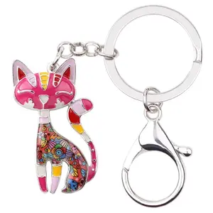 定制促销礼品标志动物模具时尚珐琅金属钥匙扣链条标签