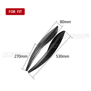 1 paire de garnitures de phares en fibre de carbone véritable pour Honda Fit 2009 2010 2011 2012, autocollants de capot de phare - Product Image 4