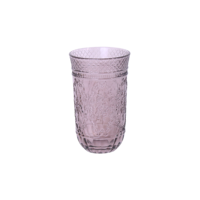 Kustom gelas minum kaca multiwarna timbul Retro pola mawar cangkir Pres untuk jus air atau susu