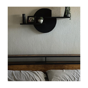 Gỗ Tường Nghệ Thuật Bằng Gỗ Treo Nổi Tường Gắn Kết Vòng Tròn Kệ Hiển Thị Nhà Máy Đứng Tròn Thông Tư Kệ - Product Image 3