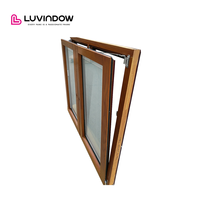 Popular gran oferta Montreal antiguo a prueba de viento aislamiento acústico rejilla francesa abatible aluminio y ventanas de madera