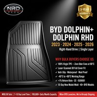 Karpet Mobil Ramah Lingkungan dari TPE untuk BYD Dolphin EV 2023 RHD |   Kustom Tahan Air Anti-Selip Tanpa Bau Tepi 3D Terangkat Garansi 3 Tahun OEM