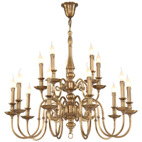 Lustre classique en cuivre, style rococo français, lampe suspendue, luminaire de plafond avec LED, tailles personnalisables