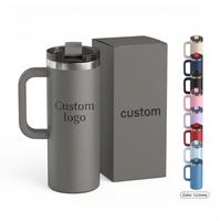 Venta al por Mayor de Vasos Térmicos de Acero Inoxidable con Aislamiento al Vacío de Doble Pared, Revestimiento Cerámico, con Asa para Viaje, de 16 y 20 oz