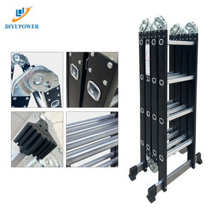 Échelle télescopique pliante multifonction CE/EN131 <span class=keywords><strong>3</strong></span>,6 m 4,7 m 5,7 m 12 pieds, échelles extensibles portables en acier pliables pour la maison - Product Image 3