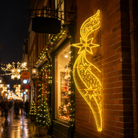 Guirlande lumineuse LED extérieure IP65, motif nœud ruban 2D, décoration murale commerciale pour l'extérieur, idéale pour les fêtes