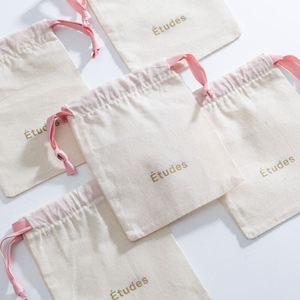 High Quality Customized Logo 100%Organic Cotton Gift Dust Bag Small Canvas <b>Drawstring</b> <b>Pouch</b> - Product Image 1