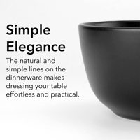 EKA Popular Ensemble d'assiettes et bols de luxe Ensemble de vaisselle en céramique noire 16 pièces pour 4 personnes