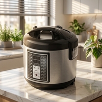 Autocuiseur numérique automatique 5L 10 programmes 860W avec écran LED et cuve en acier inoxydable, accessoires complets pour la vente en gros