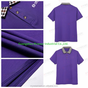 Polos violets vierges pour hommes, manches courtes, en coton, pour uniforme de personnel, personnalisables avec logo, impression, broderie, OEM - Product Image 3