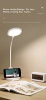 Lampe de bureau LED GUANYA à commande tactile 5V, double température de couleur (5000K/clair du jour 3000K/blanc chaud), CRI 95 élevé, ABS durable, DC