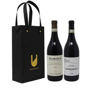 Set Regalo Vino di Lusso Iuain con Borsa di Carta Personalizzabile per Bottiglie di Barolo e Barbaresco - Product Image 1