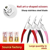 Coupe-ongles droit et aiguisé en acier inoxydable en forme de U pour manucure DIY, extension de gel UV, outil de façonnage des ongles, coupe-pointes d'ongles
