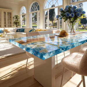 <span class=keywords><strong>Tavolo</strong></span> da Pranzo/Ristorante in Legno Massello di Noce con Resina Epossidica, Bellissimo e di Alta Qualità, Modello 2026, un Bestseller <span class=keywords><strong>per</strong></span> l'Arredamento Domestico - Product Image 2
