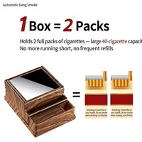 Étui à cigarettes en plastique ABS grande capacité à ouverture automatique, 40 cigarettes, fermeture à clapet, éjection à une pression, fente pour briquet, robuste et anti-écrasement