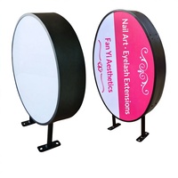 Enseigne Murale Extérieure Étanche en Fer Forgé, Boîte à Lumière LED Double Face en Acrylique pour Nail Art, Ovale Personnalisée 50cm, Usage Commercial