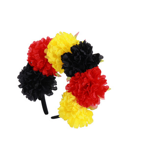 Diadema del Día DE LOS Muertos para mujer, corona de flores rosas de Color de contraste artificial con <span class=keywords><strong>estambre</strong></span>, tocado <span class=keywords><strong>mexicano</strong></span> para Festival de Halloween - Product Image 2