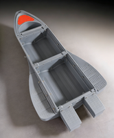 Bateau de pêche pliable en plastique à fixation sur véhicule
