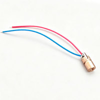 Module de diode laser à point rouge 5V 650nm 5mW, tête laser en laiton de 6mm avec fils de connexion rouge et bleu