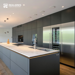 Gabinetes de cocina de diseño <span class=keywords><strong>simple</strong></span> para interiores, muebles de cocina con carcasa de tablero de partículas de isla con tira de luz Led - Product Image 5