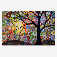Peintures Murales d'Art en Gros pour Usines : Tableau Abstrait Arbre de Fortune en Résine 5D, Peinture Diamant, Murale sur Mesure, Diamants
