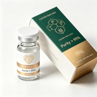 Ampoule de peptides avec étiquette en feuille d'argent, PET transparent, 3 ml, 5 ml, 10 ml, usage de recherche uniquement