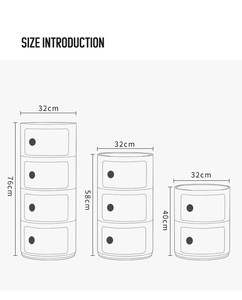 Table <span class=keywords><strong>de</strong></span> chevet ronde multifonctionnelle rose nordique avec 3 tiroirs Étagère <span class=keywords><strong>de</strong></span> rangement moderne en ABS pour chambre à coucher - Product Image 6