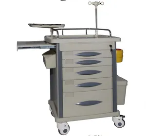 High Quality ABS Hospital Mobile Medical Furniture Hospital Emergency Cart