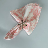 Serviettes de table en tissu polyester à imprimé floral décoratif en gros pour les mariages, les banquets, les événements, les hôtels