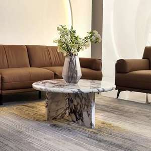 Mobilier moderne design décor à la française style blanc violet Calacatta Viola <span class=keywords><strong>table</strong></span> basse en marbre à vendre - Product Image 2