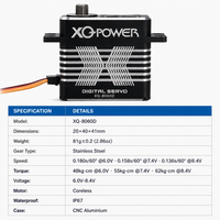 Nuevo Servo para Dron de Fotografía Aérea 2026, 62 kg, XQ-POWER XQ-8060D, Motor sin Núcleo, Carcasa de Aluminio CNC, IP67 Impermeable, Alto Voltaje