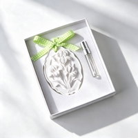 Diffuseur d'huiles essentielles en pierre de plâtre céramique parfumée en forme de fleur, pour la maison, la voiture et la garde-robe, vente en gros