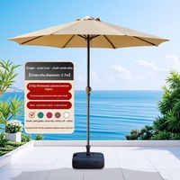 Parasol commercial extérieur personnalisable à trois têtes avec mât central, tissu en nylon et structure en acier