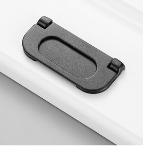 Poignée de meuble ovale moderne GQK en acier inoxydable et fer, bouton de tiroir et de placard, couvercle rabattable dissimulé pour chambre et cuisine - Product Image 1