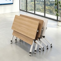 Table de conférence en bois pliable HYZ-248X, table de formation de bureau, combinaisons multiples, table de conférence modulable, table de bar mobile