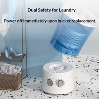 Lave-linge semi-automatique portable à chargement par le haut avec seau séparé, capacité 2 kg, idéal pour sous-vêtements et chaussettes