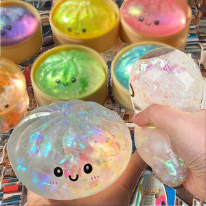 Big Silicone Simulated Steamer Bun Squishy Dumpling Face Glitter Expression Fast Rebound Anti-stress Fidget Toy 8cm <b>Boys</b> 14 - Product Image 2