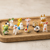 Décoration de bureau, cadeau du Nouvel An chinois, style Murano, miniatures, petites figurines en verre soufflé à la main, 12 animaux du zodiaque