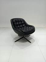 Fauteuil pivotant rembourré de luxe avec tissu capitonné, design moderne minimaliste, base en métal en forme d'araignée pour la maison, le salon, l'hôtel