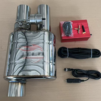 Kit de soupape d'échappement universel en acier inoxydable de 63mm/76mm avec silencieux à distance-système d'échappement performant à entrée unique et à double sortie